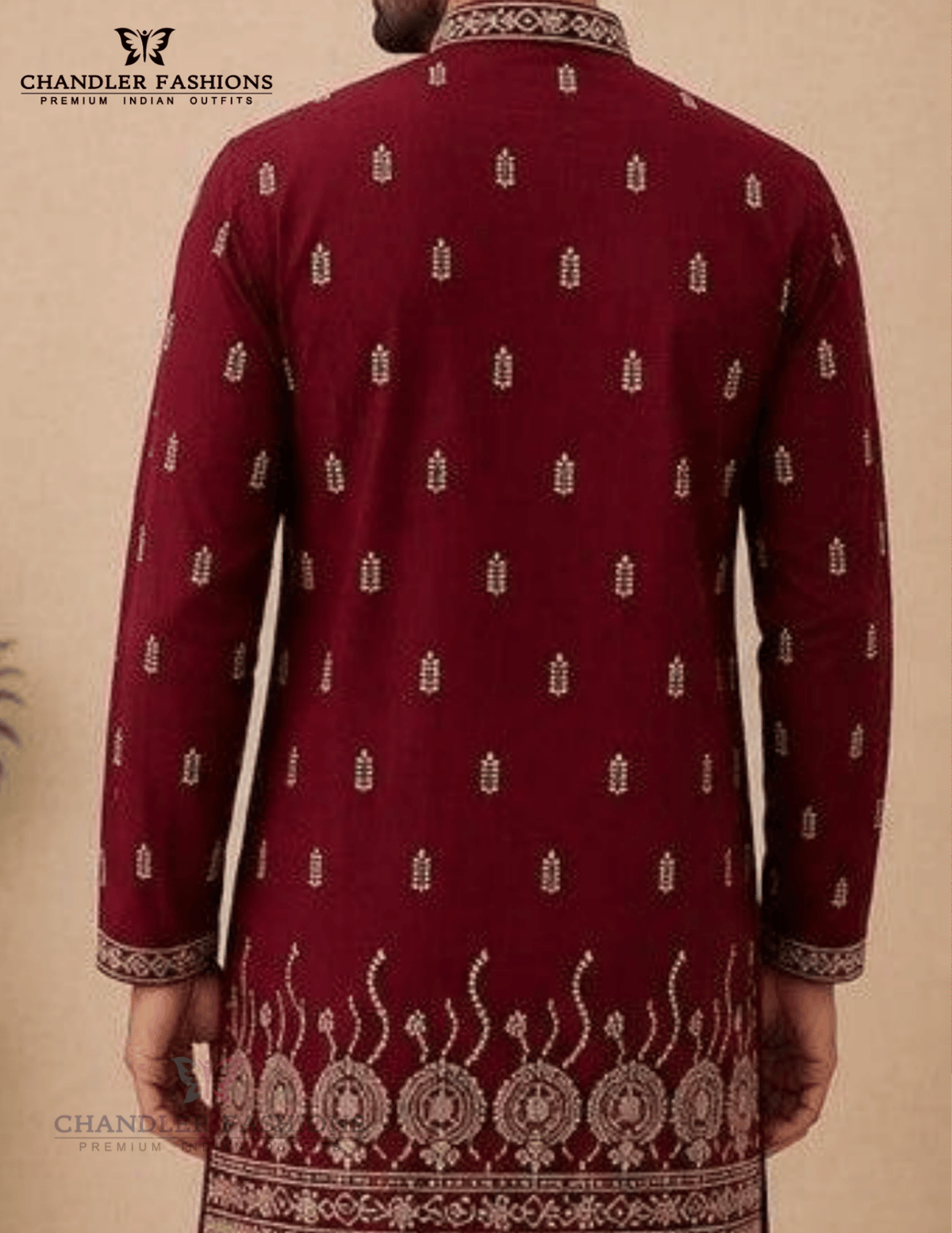 Attractive Maroon Color Pure Linen Cotton Short Kurta With Print Work For Men Near Me