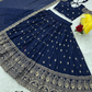 Dark Blue Embroidery Work Lehenga Choli Sets In Tempe