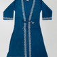 Stunning Teal Blue Color Satin Silk Palazzo Suits With Embroidery And Sequins Work For Kids Girls In Mesa