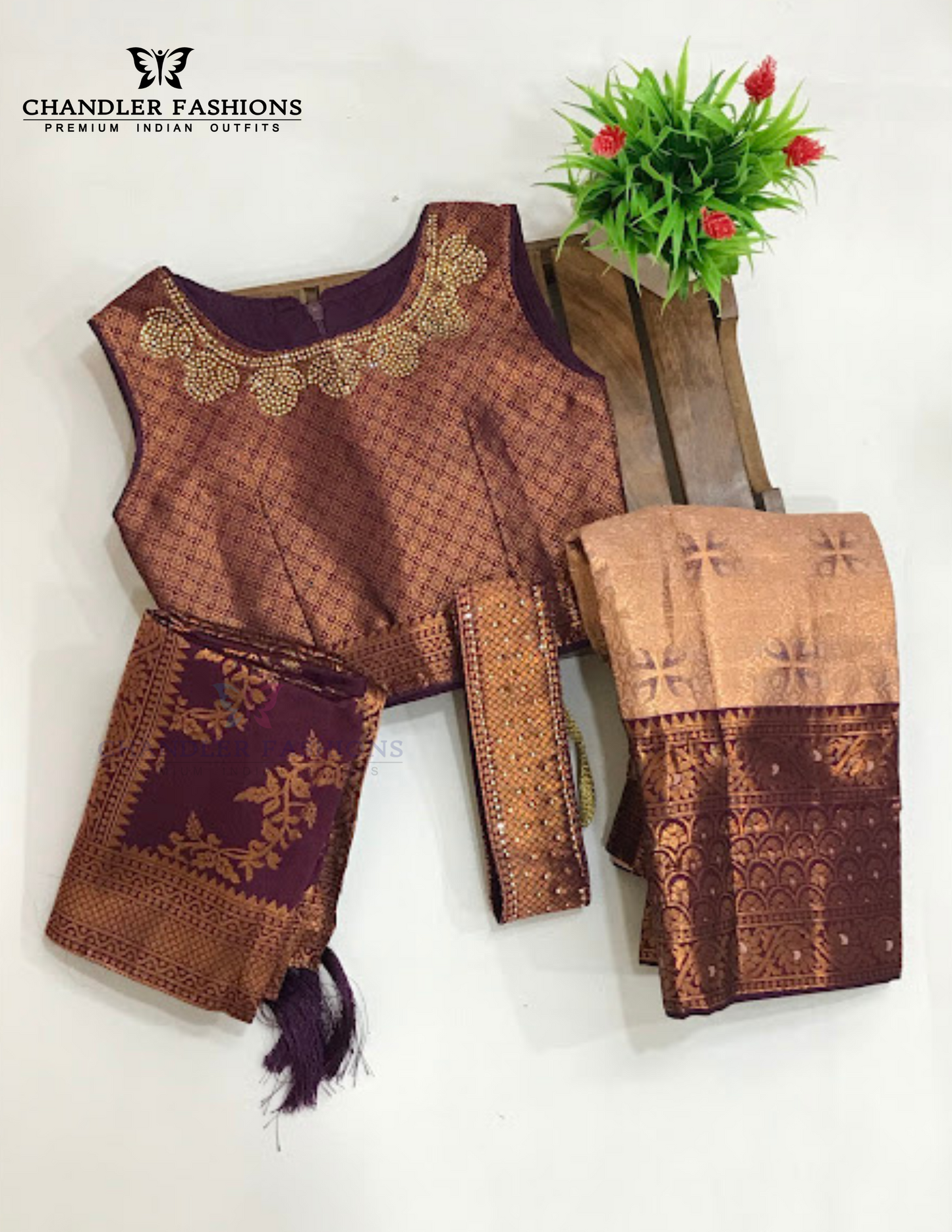 Stunning Dark Purple Color Art Silk Choli Set With Zari Work For Girls Near Me