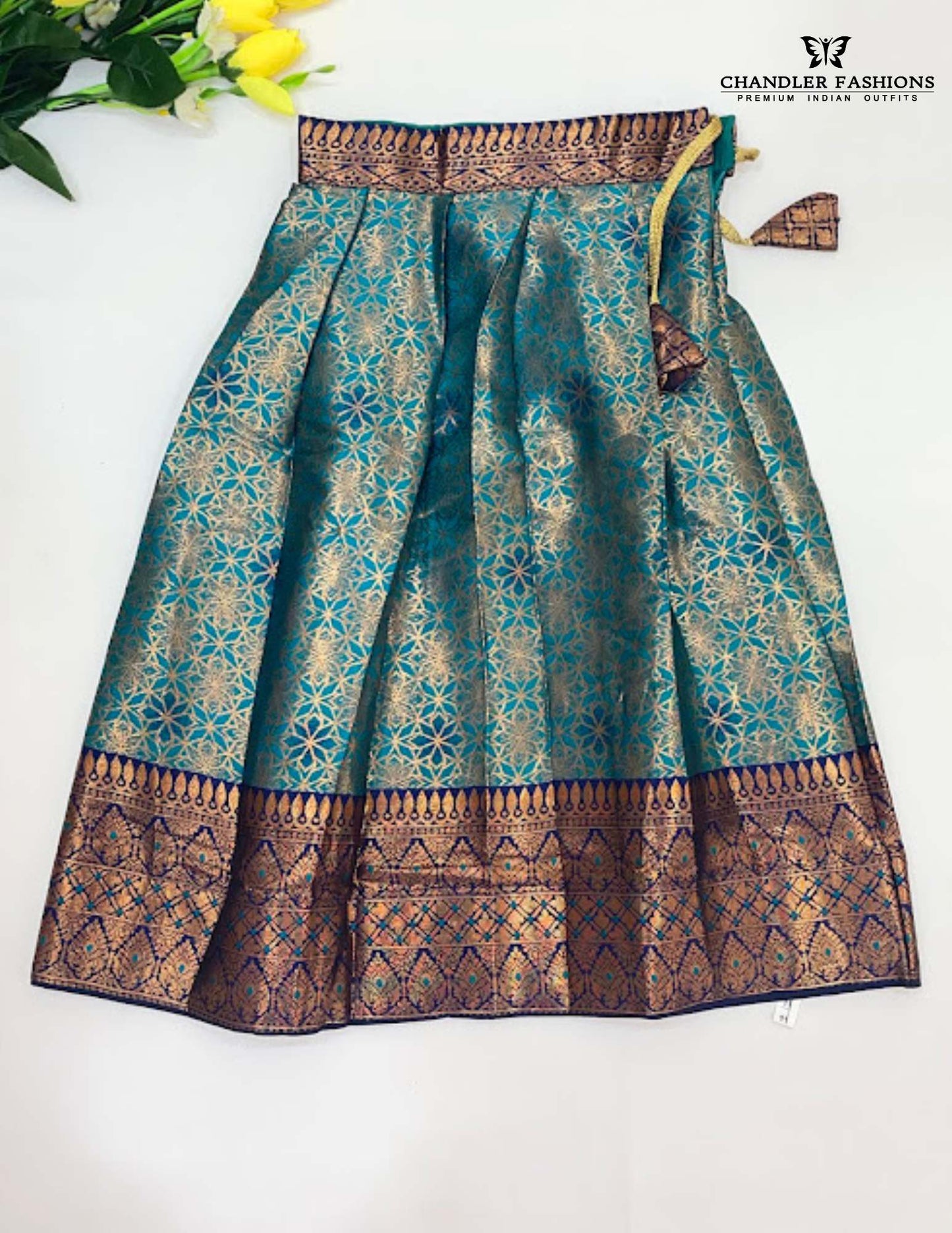 Attractive Blue Color Silk Choli Set in Tempe