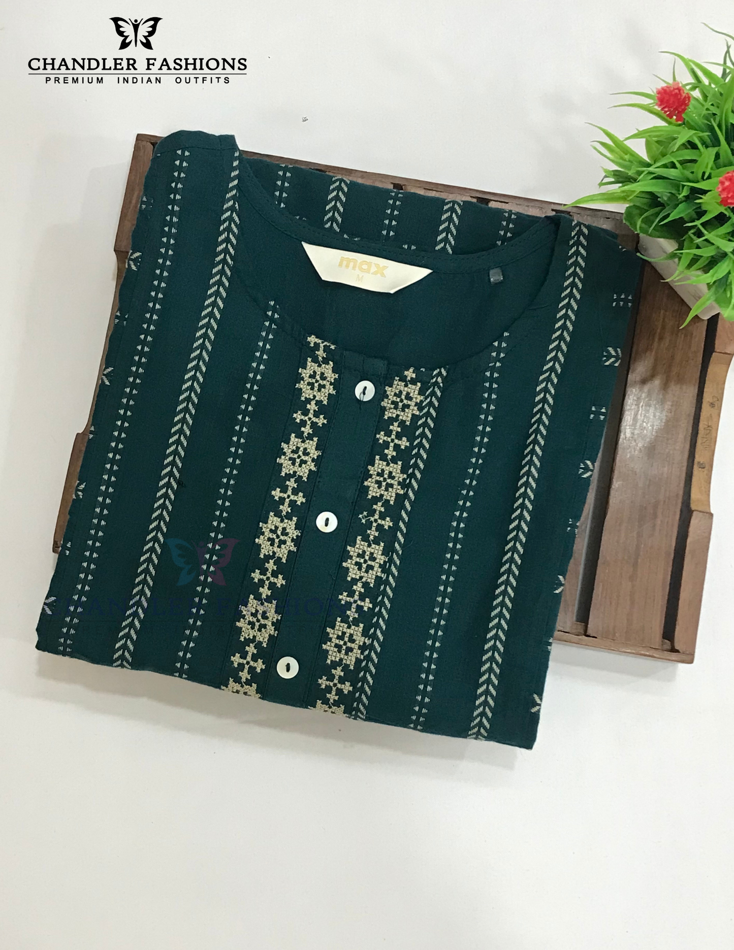 Teal Green Color Poly Cotton With Self Design Kurti In USA 