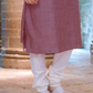 Delightful Wine Poly Cotton Kurta For Men In USA