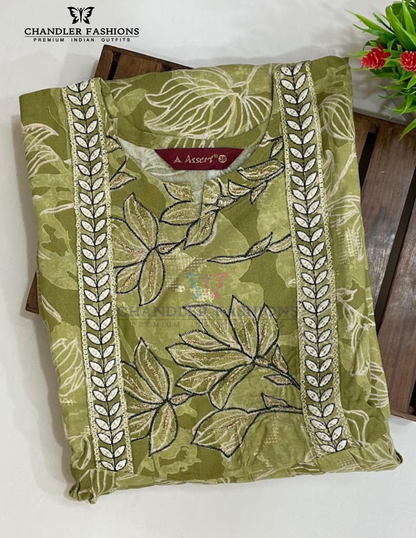 Green Color Rayon With Embroidery And Printed Work Kurti For Girls In USA