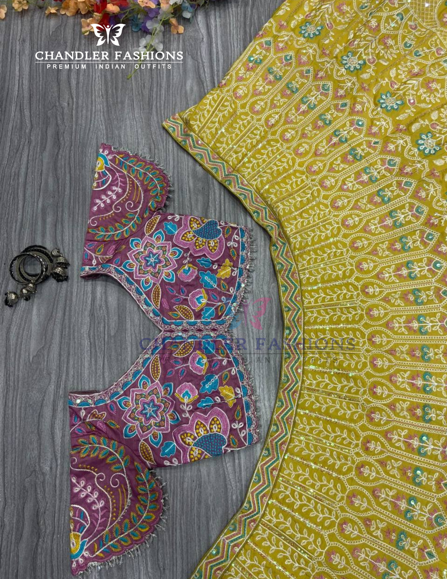 Yellow Color Kasturi Silk With Embroidery Work Lehenga In Mesa