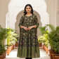 Attractive Black And Green Color Floral Pattern Kurti For Women
