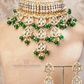 White Stones With Green Pearl Choker Set Near Me