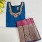 Pretty Teal Blue And Pink Color Silk Langa Sets With Stone Work Near Me