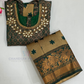 Green And Yellow Color Silk Langa Set With Stone Work Near Me