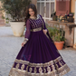 Purple Color Faux Blooming With Embroidery Work Gown In Yuma