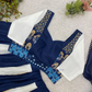 Exquisite Blue And White Color Rayon Chaniya Choli In Surprise