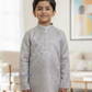 Light Gray Color Jacquard Silk With Pajama Kurta Near Me