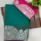 Alluring Green Color Soft Silk Saree With Silver Zari Work Near Me