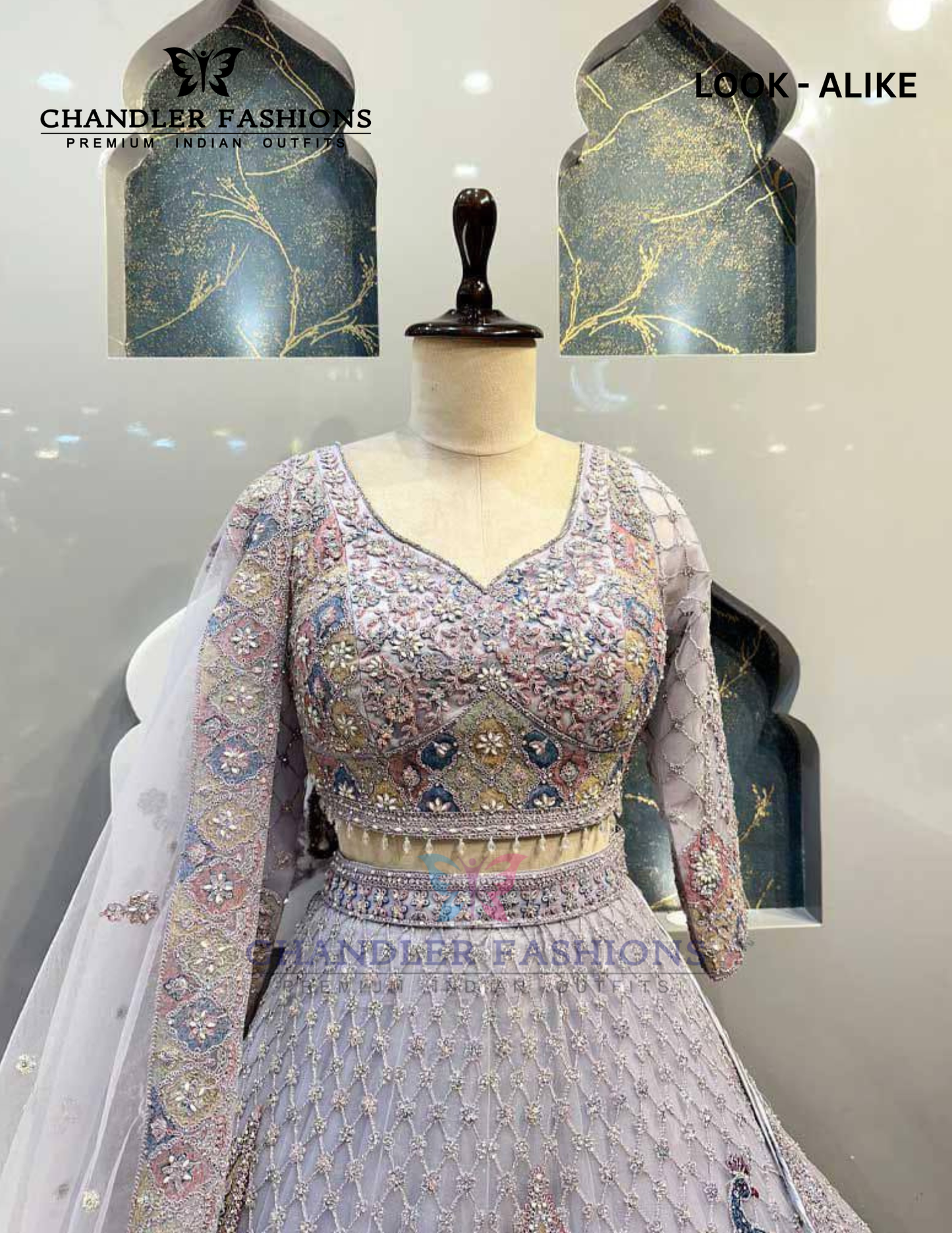 Lavender Color Net With Embroidery Work Lehenga In Chandler