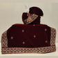 Elegant Maroon Color Men's Wedding Turban With Embroidery And Beads Work
