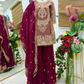 Maroon Color Crazy Silk Embroidery Sequins Work Palazzo Suits In Surprise
