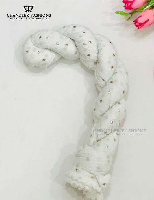 Wonderful White Colored Chiffon With Gold Printed Dupatta For Women