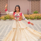 Attractive White Colored Gamthi And Mirror Lace Work Chaniya Choli Sets For Women