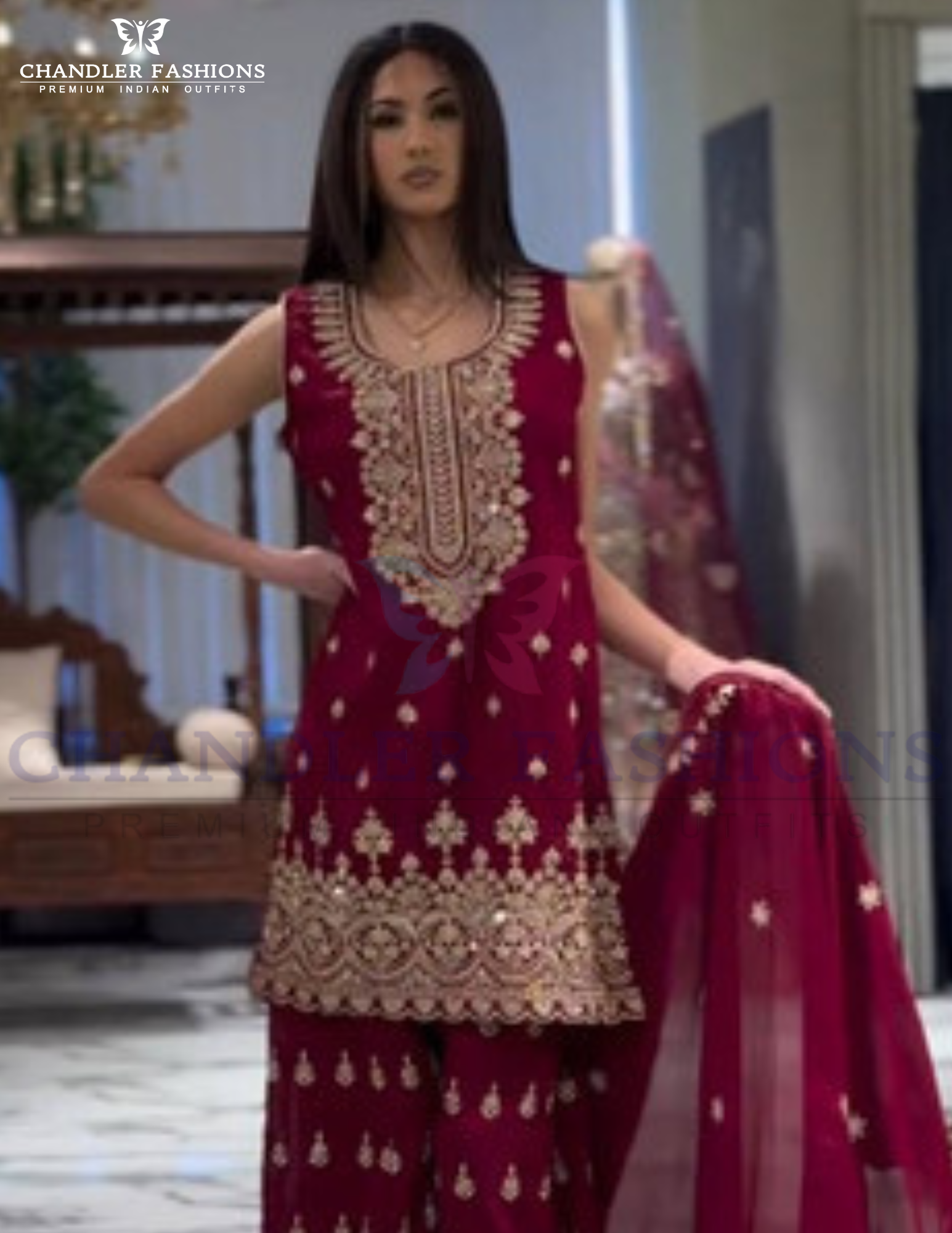 Maroon Heavy Embroidery Work Suits With Dupatta Near Me