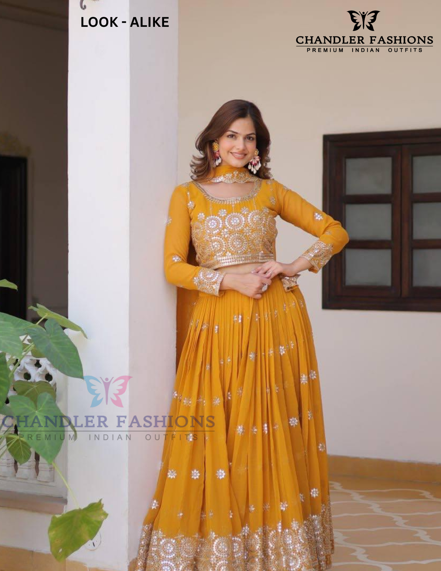 Yellow Color Georgette Sequins Lehenga Choli In Sedona