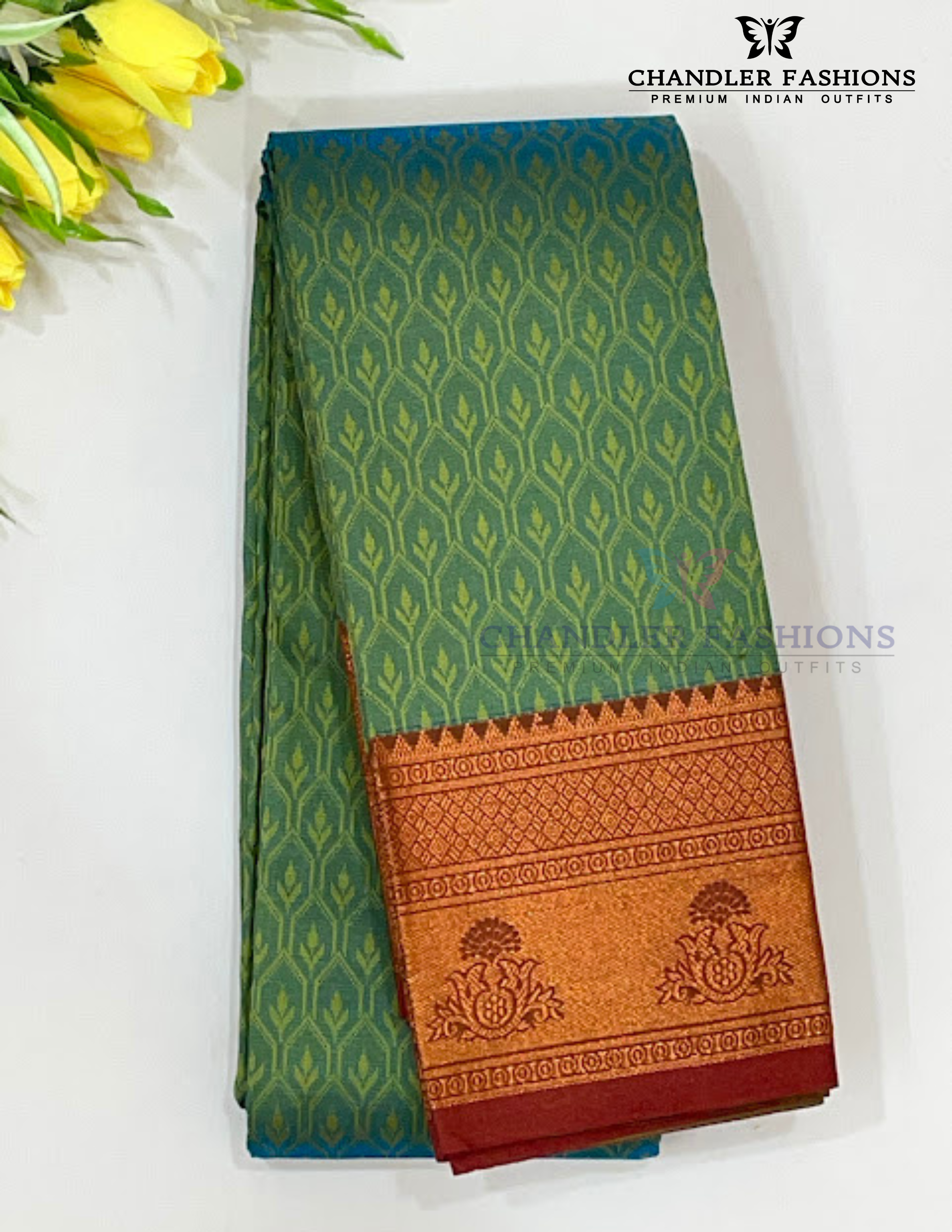 Beautiful Green Color Art Silk Saree With Zari Work For Women