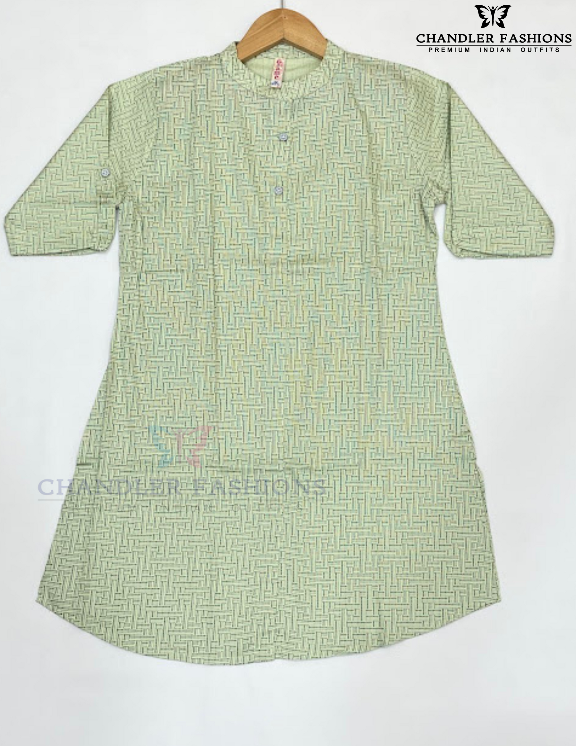 Pista Green Color Cotton Kurti With Printed Work Near Me
