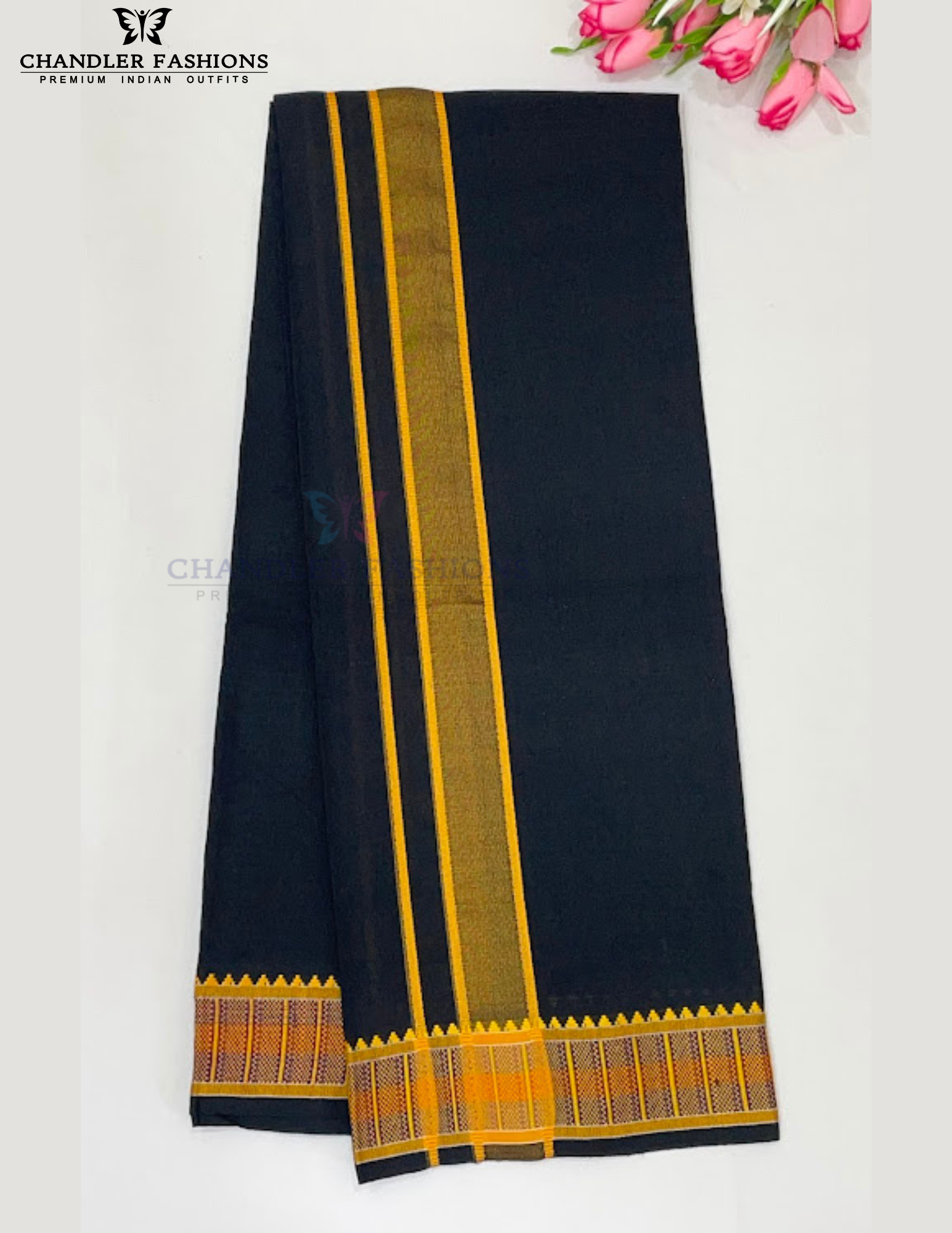 Charming Black Color Cotton Dhoti Near Me