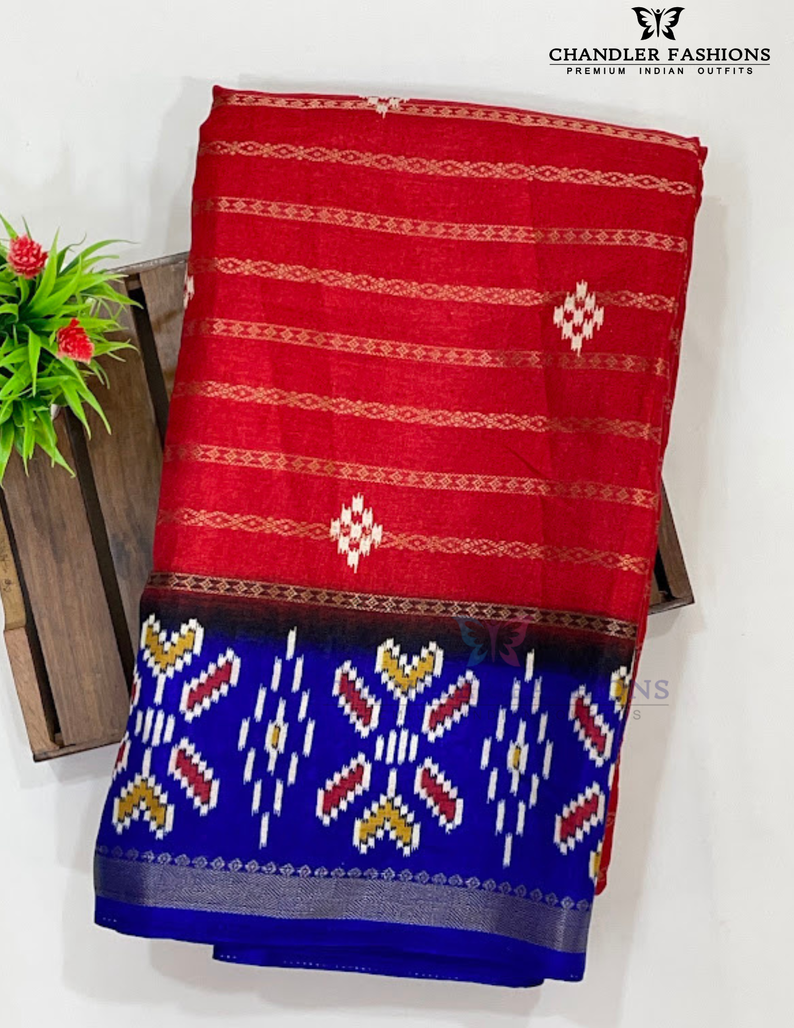 Charming Red Color Silk Cotton Saree Near Me