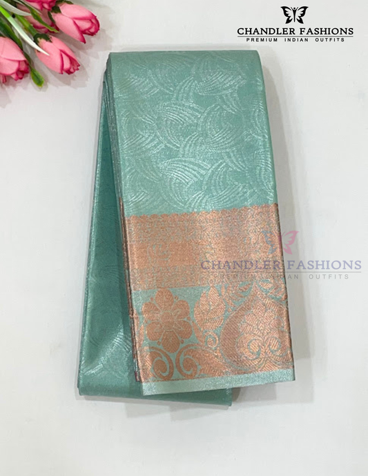 Charming Light Green Color Art Silk Saree With Zari Work For Women