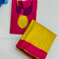 Pleasing Pink And Yellow Colored Silk Langa Sets With Stone Work Near Me