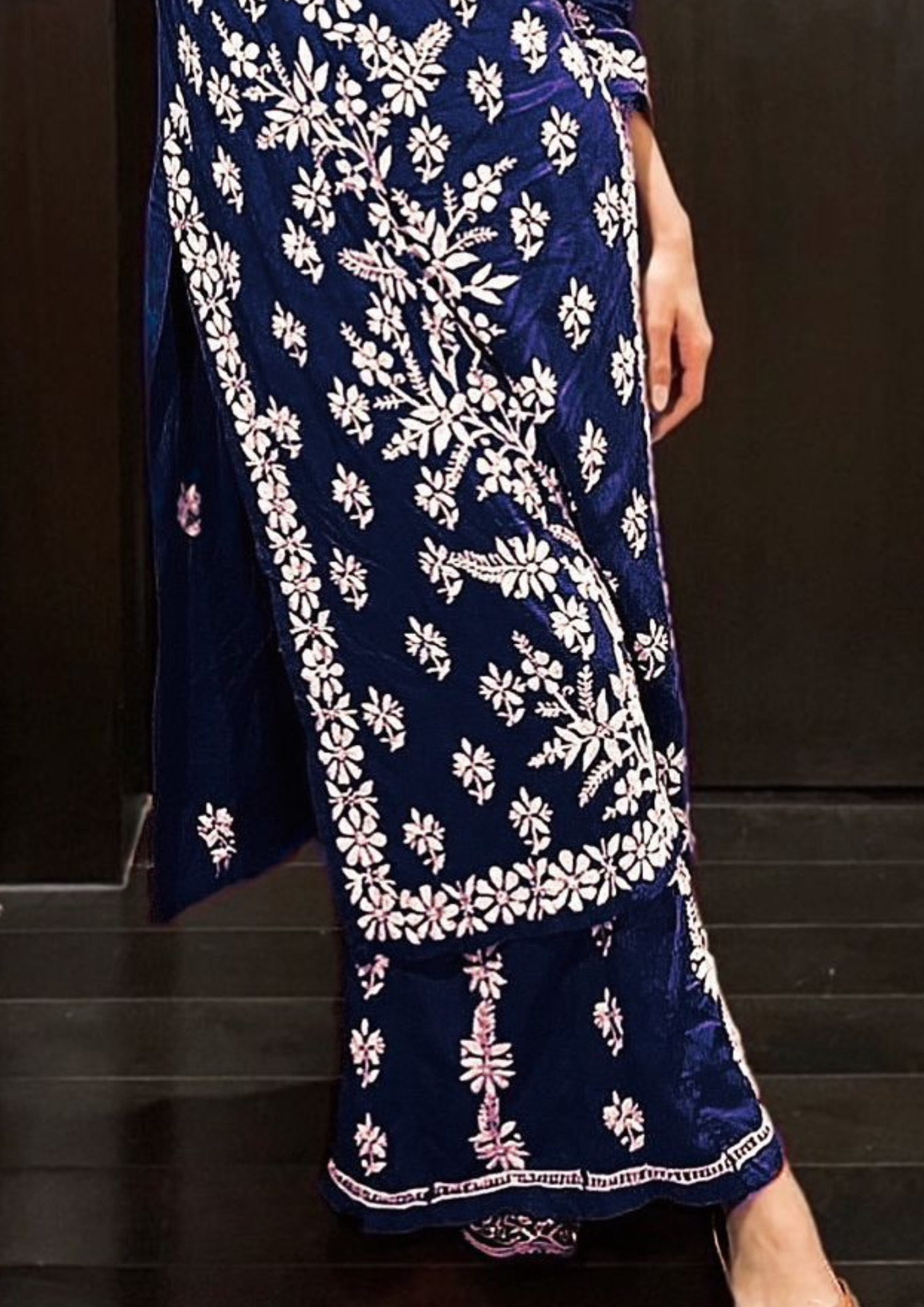 Ravishing Blue Color Embroidery Kurti With Palazzo Suits In Surprise