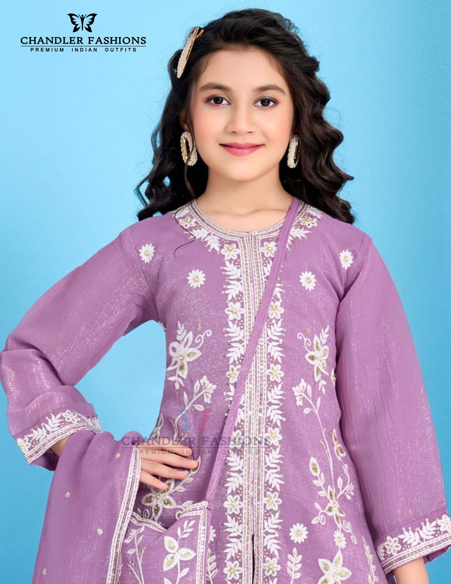 Lavender Color Georgette Palazzo Suits Near Me