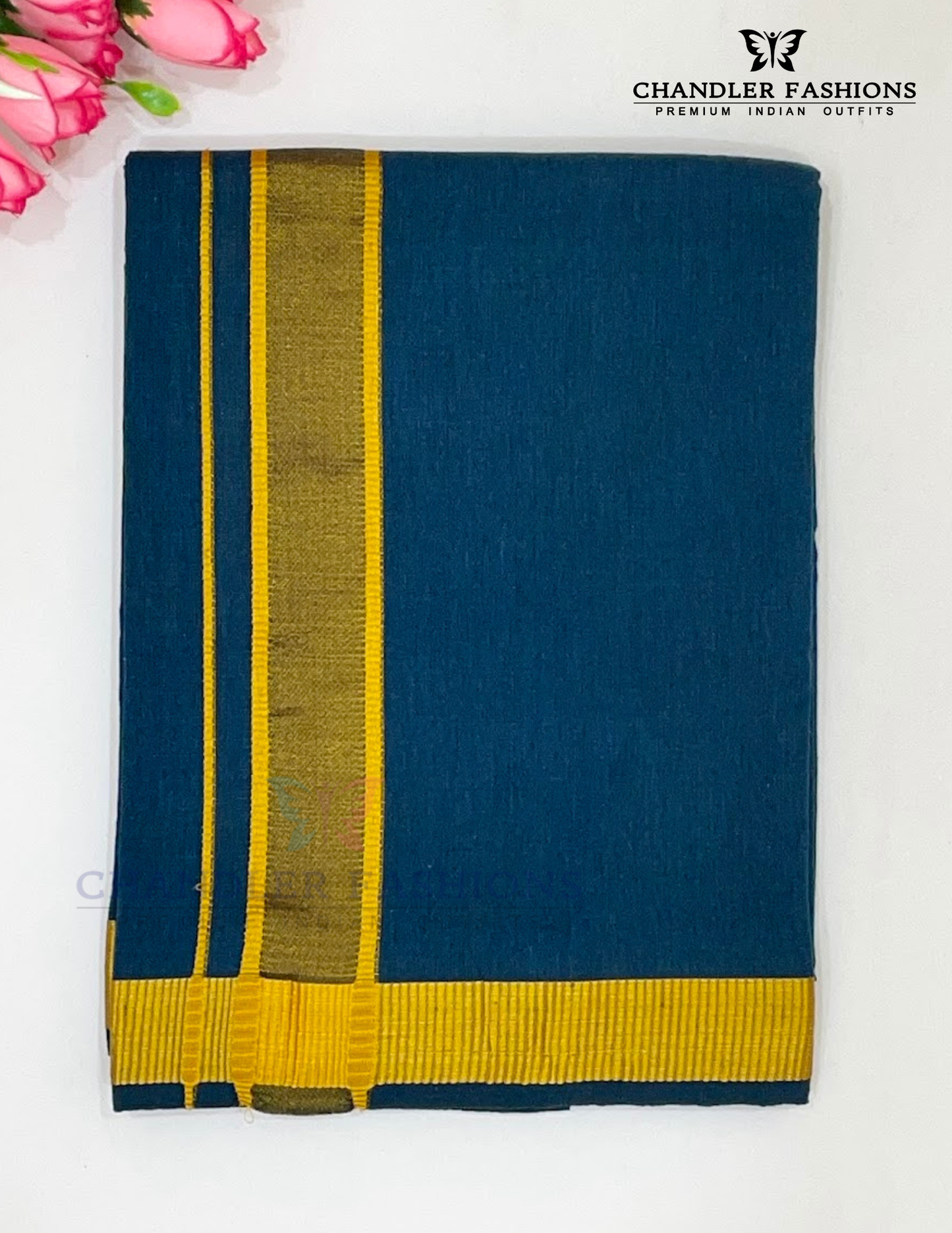 Appealing Men's Royal Blue Color Cotton Dhoti