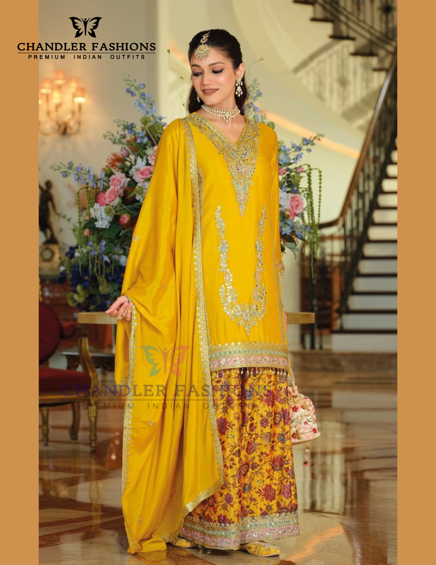Embroidery Work Palazzo Suits In USA