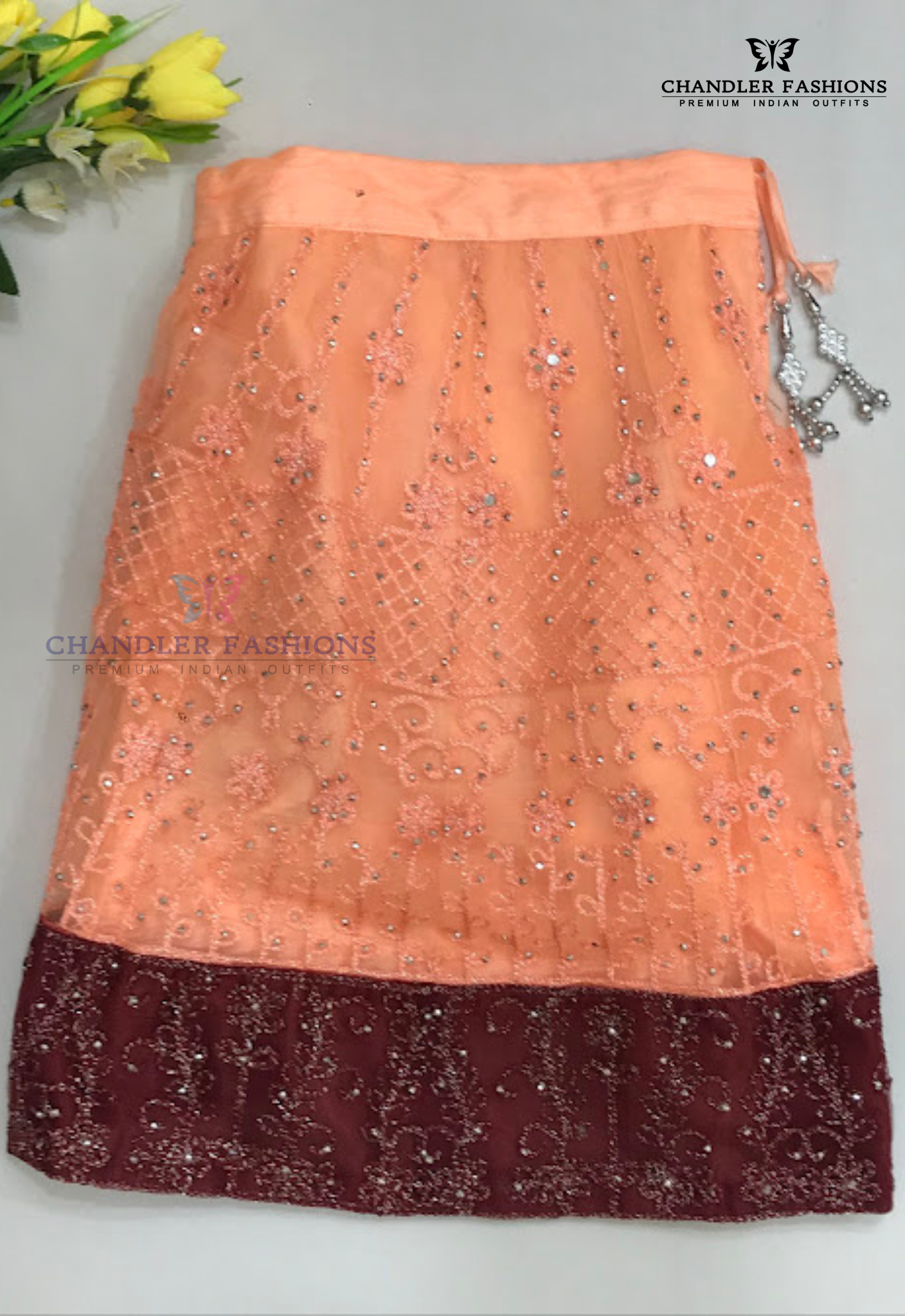 Attractive Maroon Color Girls Choli Sets
