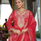 Red Color Shimmer With Embroidery Work Palazzo Suits Near Me