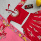 Delightful Red Color Cotton Lehenga Choli With Kalamkari Print Work In Chandler