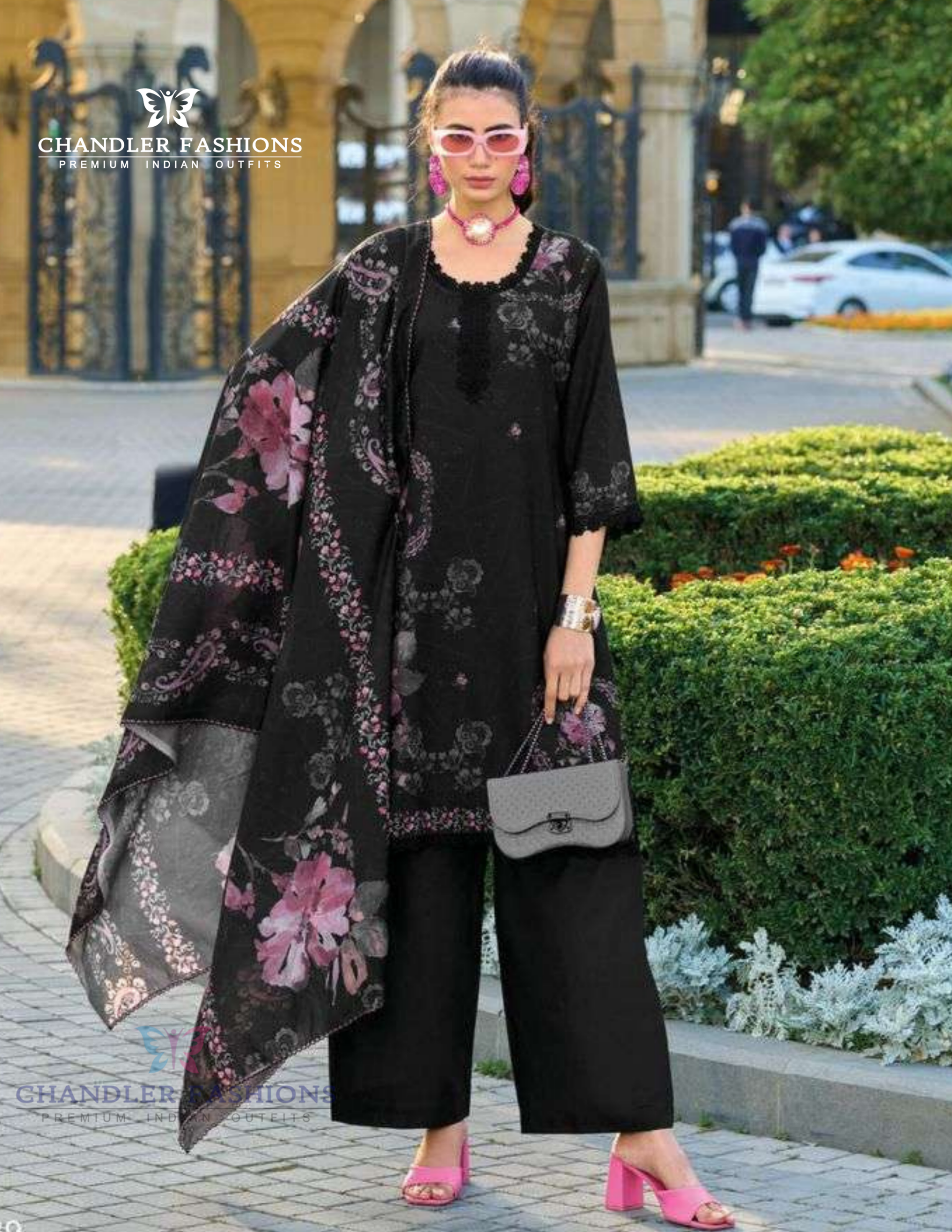 Ravishing Black Color Pure Cotton With Digital Print Work Salwar Suits For Women