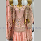 Charming Peach Color Jalpari Cotton Embroidery Work And Designer Party Wear Palazzo Suits