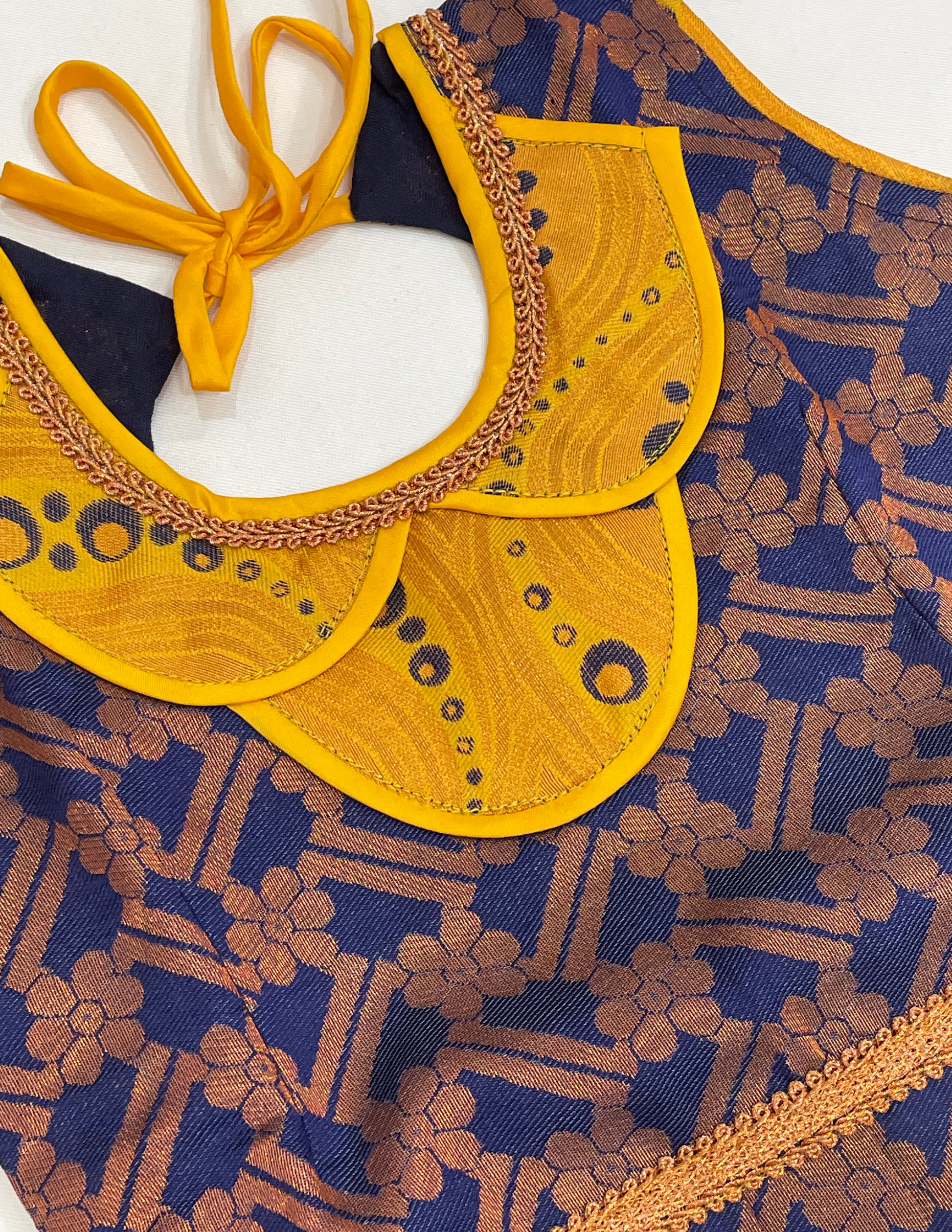 Attractive Blue Color Silk Langa Set In Happy Jack