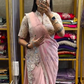 Light Pink Color Ready To Wear Chinon Embroidery Saree Near Me