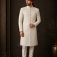 Premium Designer Vivaah Hand Embroidery Silk Sherwani Suit For Men - Ivory