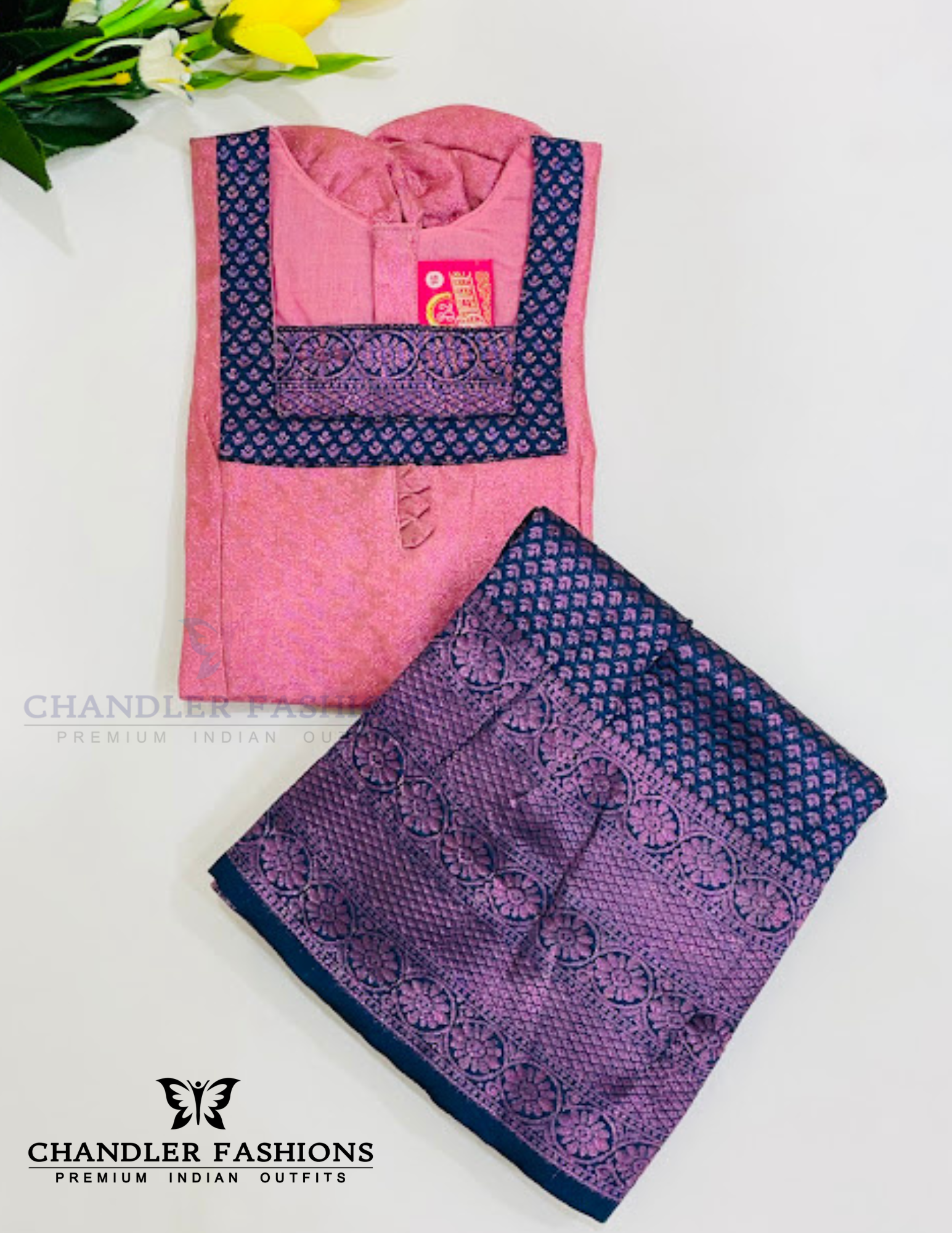 Light Pink Colored Silk Langa Sets For Girls Near Me