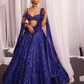 Blue Color Lehenga With Sequins Work Near Me