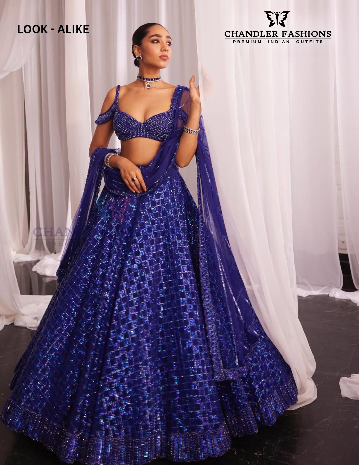 Blue Color Lehenga With Sequins Work Near Me