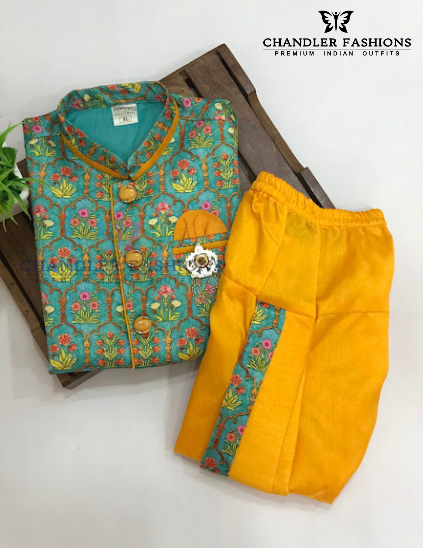 MultiColor Designer Sherwani Suit With Brooch Pin  In USA