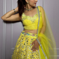 Spectacular Yellow Color Georgette Lehenga Near Me