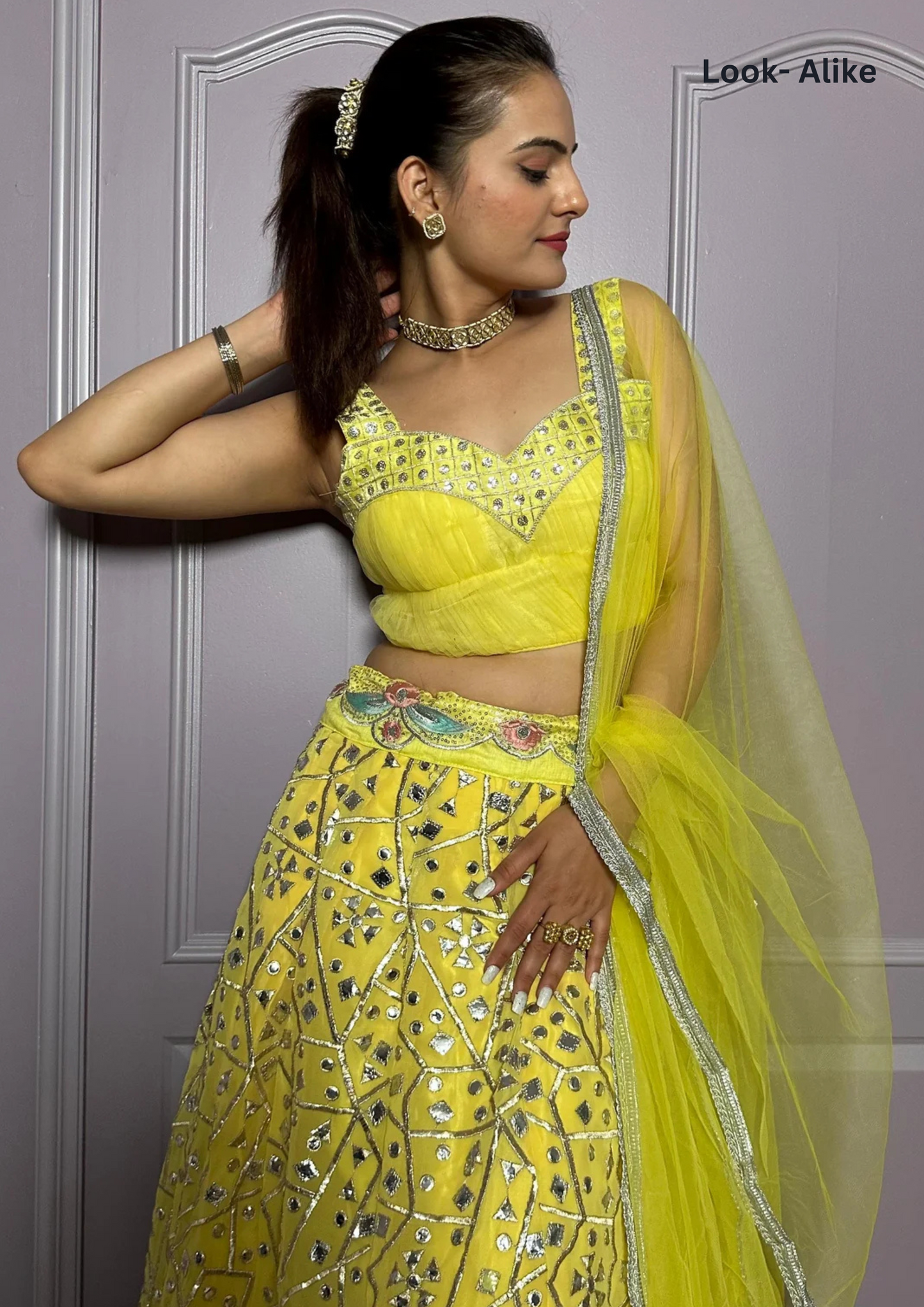 Spectacular Yellow Color Georgette Lehenga Near Me