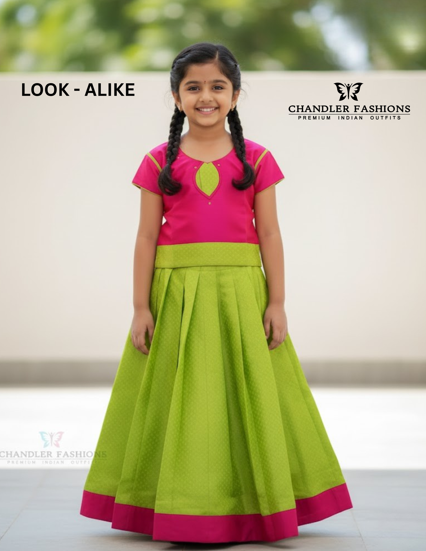 Pretty Pink Color Silk Langa Set With Zari Work