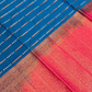 Teal Blue Color Soft Silk Saree With Contrast Rich Pallu In Yuma